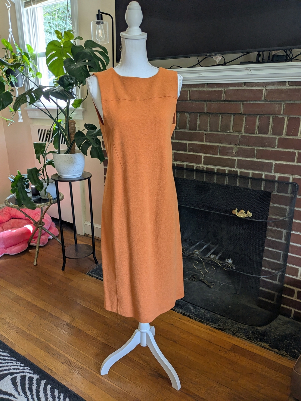 Armani Collezioni Orange Boucle Shift Dress